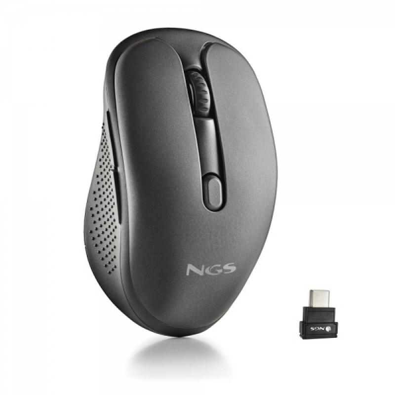 NGS Evo Jot Raton Inalambrico 1600dpi - Conexiones: 2.4 GHz USB-C + Bluetooth 5.1 + Bluetooth 5.1 - 5 Botones - Uso Diestro - Co