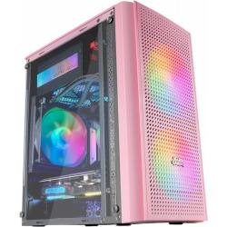 Mars Gaming MC300 Caja Gaming Compacta - Ventana Cristal Templado - 3 Ventiladores FRGB - Rejilla Frontal TOTAL-MESH - Soporte M