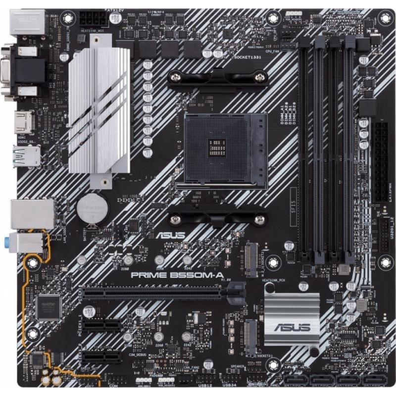 Asus Prime B550M-A Placa Base AMD Ryzen M.2, PCIe 4.0, HDMI, D-Sub, DVI, SATA III, USB-A 3.2, DVI-D