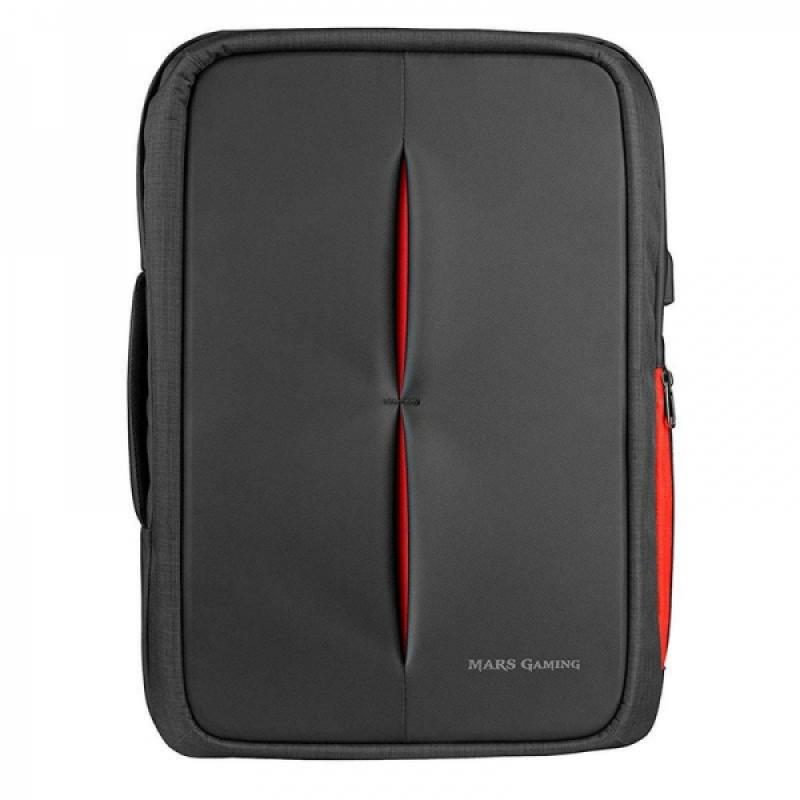 Mars Gaming MB2 Mochila Maletin - Impermeable - Antirrobo con candado TSA - Puerto USB externo - Capacidad para portatil 17.3" -