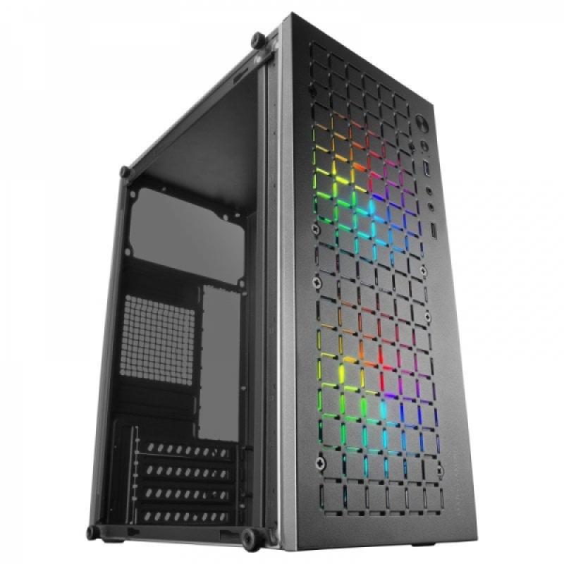 Mars Gaming MC-CORE Minitorre Gaming - Rejilla Metal-MESH - Ventana Lateral - 2 Ventiladores FRGB - Soporte Micro-ATX/Mini-ITX -