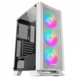 Mars Gaming MC-C Semitorre Gaming - Iluminacion FRGB - Ventana Cristal Templado - Soporte Refrigeracion Liquida - Compatible ATX