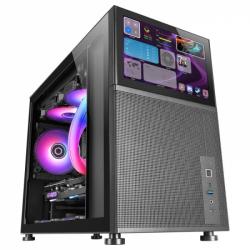 Mars Gaming MC-LCD Caja PC Gaming - Diseño Compacto Micro-ATX - Pantalla LCD IPS 8" - Conectividad USB-C y USB 3.0 - Soporte Ref