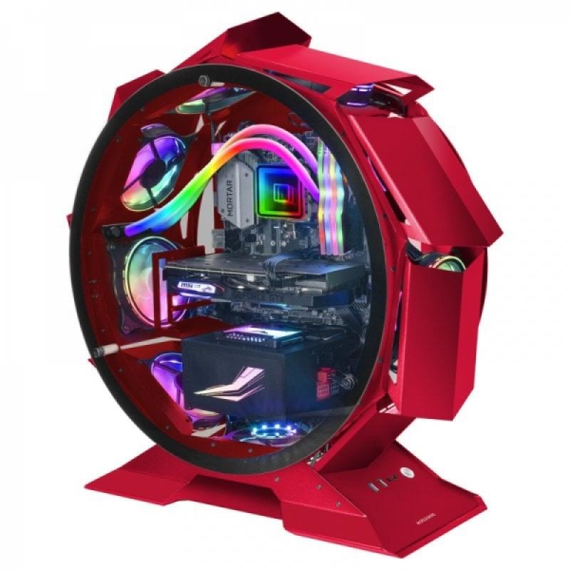 Mars Gaming MCORB Torre Circular Gaming Premium - Doble Cristal Templado - Refrigeracion Extrema para 9 Ventiladores - Interior 