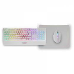 Mars Gaming MCP124 Combo Gaming 3en1 - Teclado H-Mech Ergonomico - Raton RGB Switches HUANO - Alfombrilla Nanotextil Rainbow - C