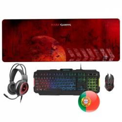 Mars Gaming MCPRGB2 Combo Gaming - Teclado RGB 3 Modos - Raton 4000DPI RGB Flow - Alfombrilla XXL - Auriculares Sonido Premium -