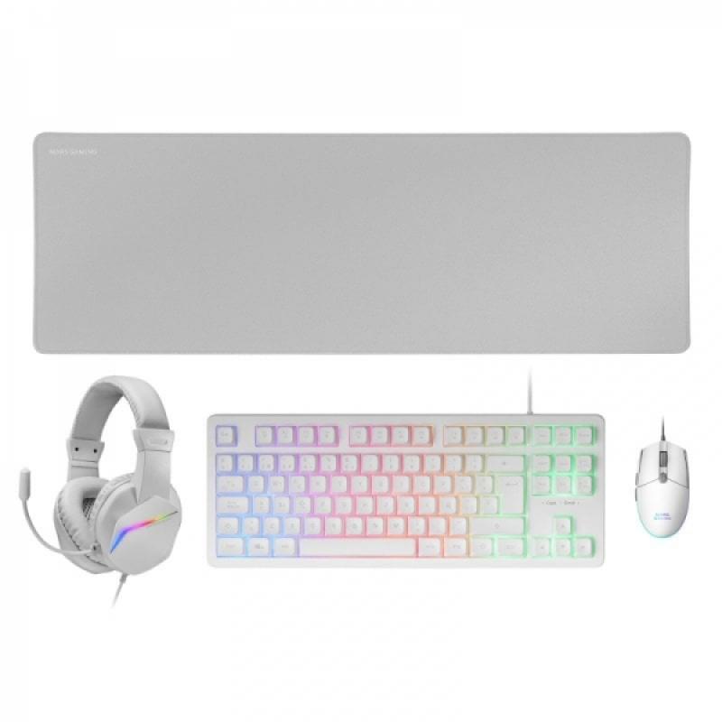 Mars Gaming MCP-RGB3 Combo Gaming 4en1 - Teclado TKL H-Mech FRGB - Raton RGB 3200 DPI - Auriculares HI-FI Cancelacion Ruido - Al