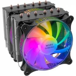 Mars Gaming MCPU-XT Disipador - Rendimiento extremo 300W TDP - Doble torre - 6 heatpipes HCT - ARGB compatible - Multisocket uni