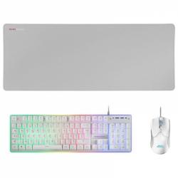 Mars Gaming MCPX Combo Gaming Premium - Teclado H-MECH - Raton 10K DPI - Alfombrilla XXL - Iluminacion FRGB - Multiplataforma - 