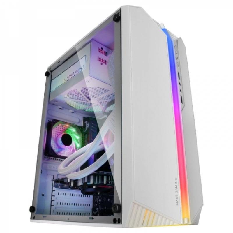 Mars Gaming MC-S1 Caja Compacta Gaming - Iluminacion ARGB 12 Modos - Ventilador FRGB Incluido - Ventana Lateral Completa - Compa