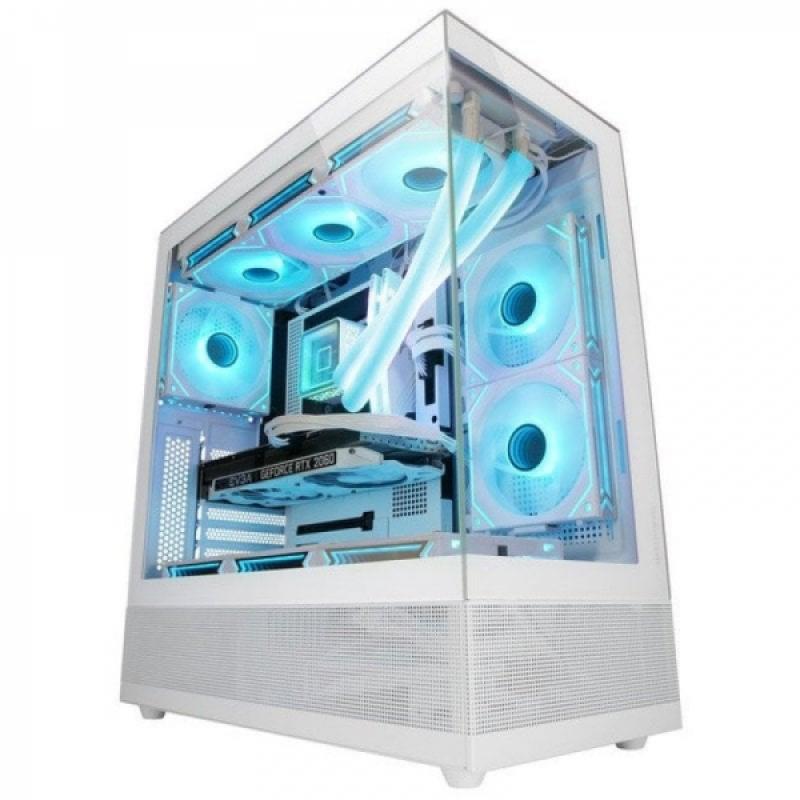 Mars Gaming MC-SET Caja Semitorre Gaming - Doble Cristal Templado - AirTech Mesh - Doble Camara - Soporte Refrigeracion Liquida 