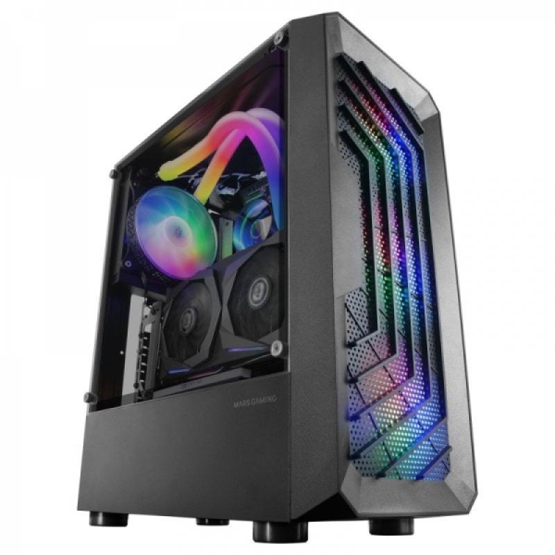 Mars Gaming MC-TOR Torre Gaming - Frontal MESH - Ventilacion FRGB - Soporte Placas ATX/microATX/mini-ITX - USB 3.0 - Almacenamie