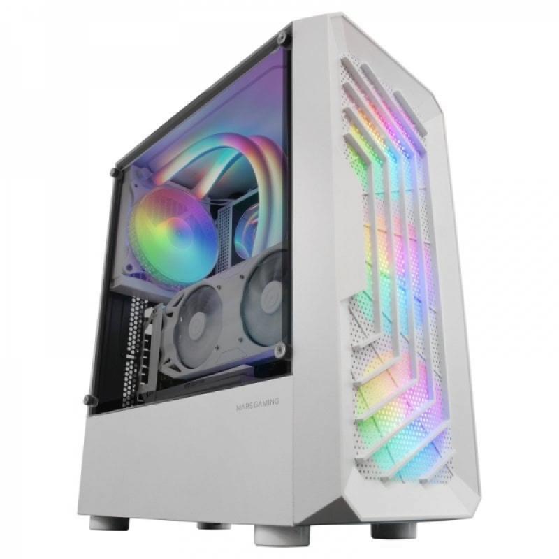 Mars Gaming MC-TOR Torre Gaming - Frontal MESH - Camara Dual - Ventilacion FRGB - Soporte Refrigeracion Liquida - USB 3.0 - Vent