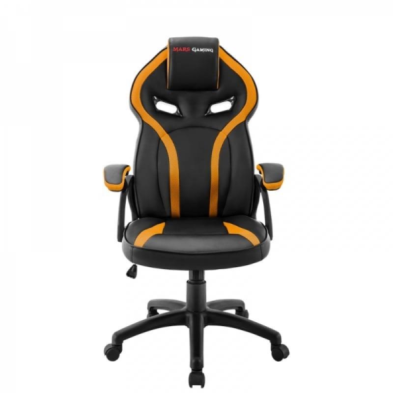 Mars Gaming MGC118 Silla Gaming - Triple Capa Acolchada - Cuero Sintetico Resistente - Piston Clase 4 - Ruedas Ultrarresistentes