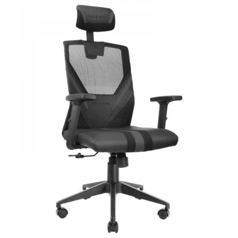 Mars Gaming MGC-ERGO Silla Gaming - Ergonomia Total - Soporte Lumbar y Cervical Ajustable - Base Reforzada - Malla Transpirable 