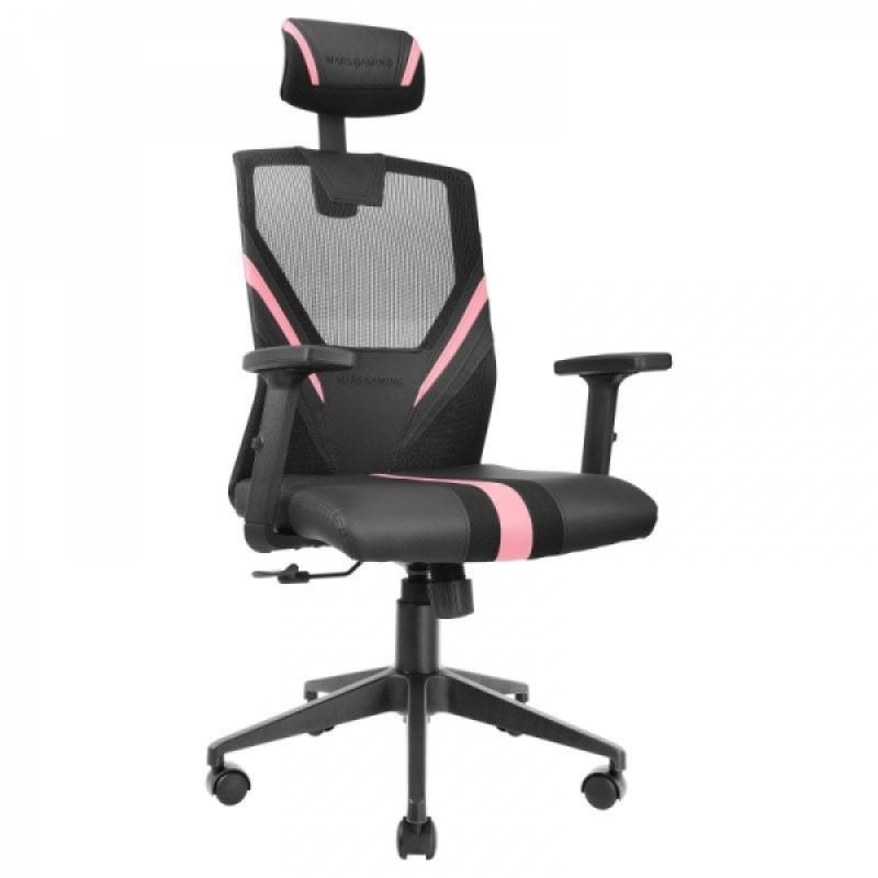 Mars Gaming MGC-ERGO Silla Gaming - Ergonomia Total - Soporte Lumbar y Cervical Ajustable - Reclinacion 90-160° - Base Reforzada