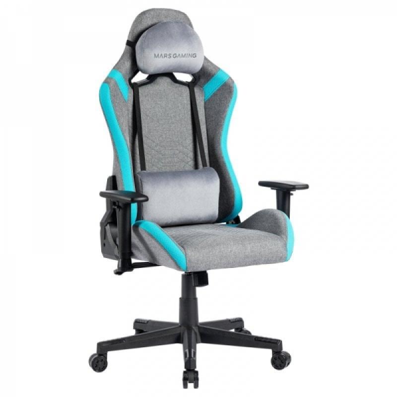 Mars Gaming MGC-PRO Silla Gaming - Fabric Transpirable - Cojines Soft-Touch - Reposabrazos 2D - Respaldo Reclinable - Soporta 15