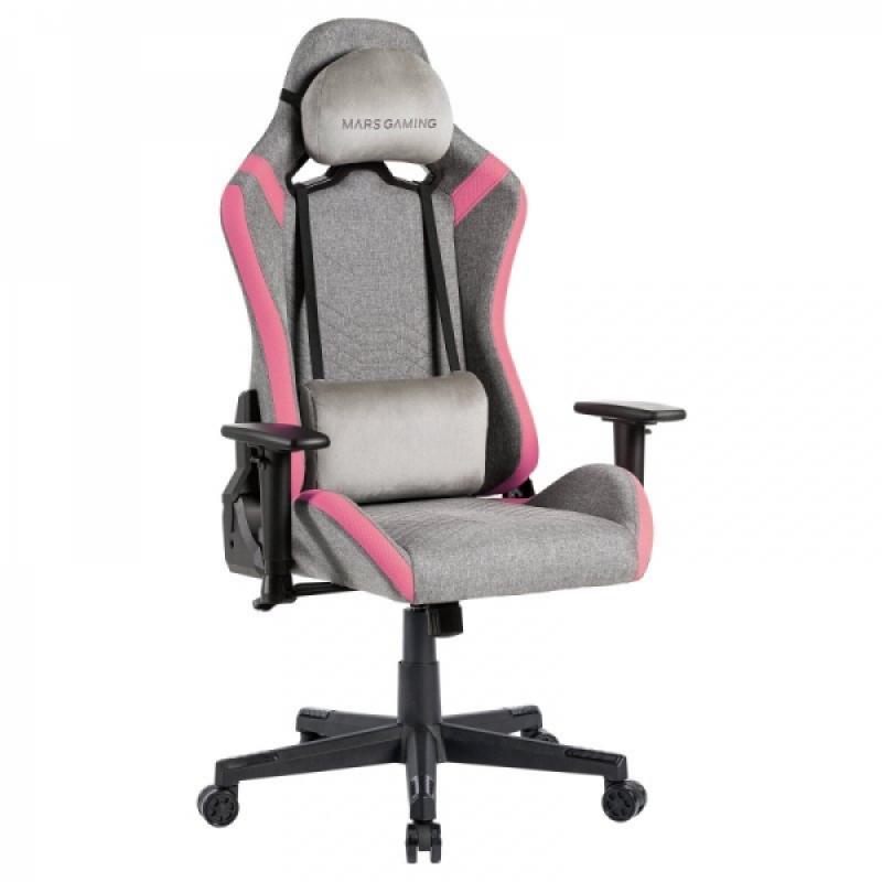 Mars Gaming MGC-PRO Silla Gaming - Fabric Transpirable - Cojines Soft-Touch - Reposabrazos 2D - Respaldo Reclinable - Base de Ac