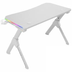 Mars Gaming MGD RGB Mesa Gaming - Iluminacion 3D ARGB - Estructura de Acero - Tablero de Fibra de Carbono - Soportes Externos - 