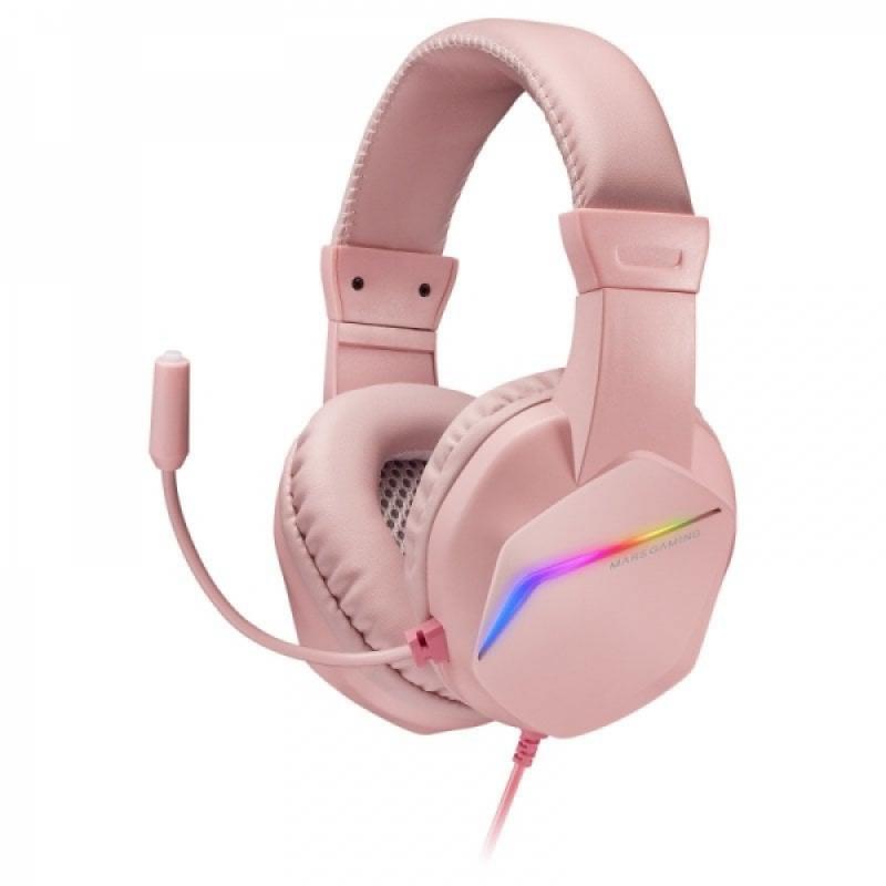 Mars Gaming MH122 Auriculares Gaming - Sonido Hi-Fi Ultra-Bass - Iluminacion FRGB - Cancelacion de Ruido Pasiva - Compatibilidad