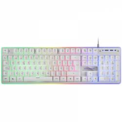 Mars Gaming MK220 Teclado Hibrido H-MECH - Iluminacion FRGB Rainbow - Diseño Ergonomico - Panel de Aluminio - Anti-Ghosting Avan