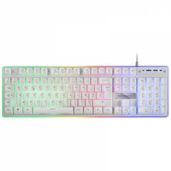 Mars Gaming MK220 Teclado Gaming - Tecnologia H-MECH - Iluminacion FRGB Rainbow Halo - Panel de Aluminio - Alta Durabilidad - Co