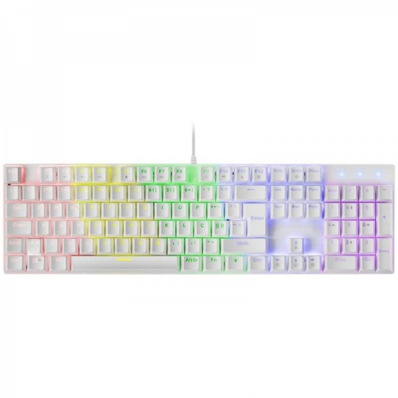 Mars Gaming MK422 Teclado Mecanico RGB - Switches Antipolvo - Teclas Imborrables - 12 Efectos RGB - Anti-ghosting - Multiplatafo