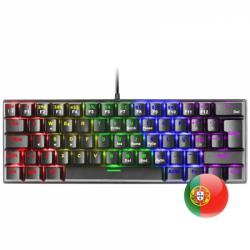 Mars Gaming MK60 Teclado Gaming Mecanico - Ultra-compacto 60% - Iluminacion RGB - Switches Antipolvo - Teclas Imborrables - Anti