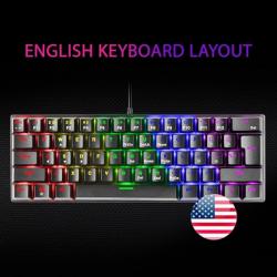 Mars Gaming MK60 Teclado Gaming Mecanico - Ultra-compacto 60% - Iluminacion RGB - Switches Antipolvo - Teclas Imborrables - Mult