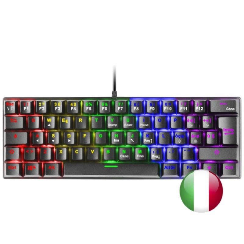 Mars Gaming MK60 Teclado Gaming Mecanico - Ultra-Compacto 60% - Switches Antipolvo - Iluminacion RGB - Teclas Imborrables - Anti