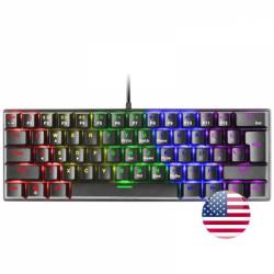 Mars Gaming MK60 Teclado Gaming Mecanico - Ultra-Compacto 60% - Iluminacion RGB - Switches Antipolvo - Teclas Imborrables - Anti