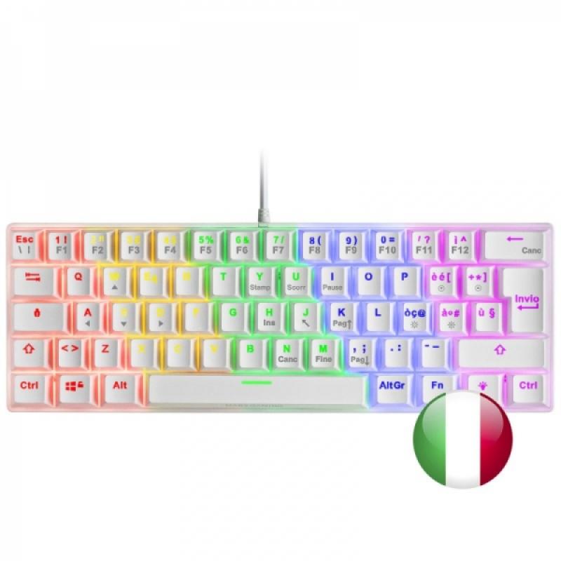 Mars Gaming MK60 Teclado Gaming Mecanico - Ultra-compacto 60% - Iluminacion RGB - Switches Antipolvo - Teclas Imborrables - Mult