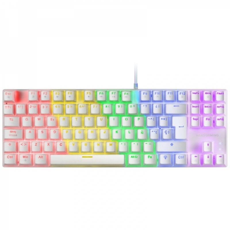 Mars Gaming MK80 Teclado Gaming Mecanico - TKL Compacto - Iluminacion RGB - Teclas Imborrables - Switches Antipolvo - Multiplata