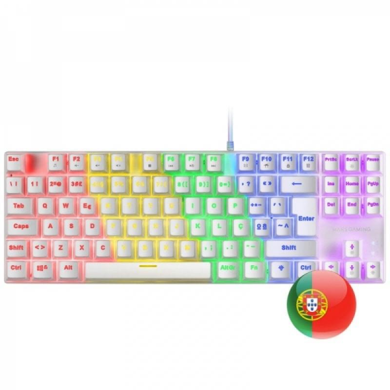 Mars Gaming MK80 Teclado Gaming Mecanico - Compacto TKL - Iluminacion RGB - Teclas Doble Inyeccion - Switches Antipolvo - Multip