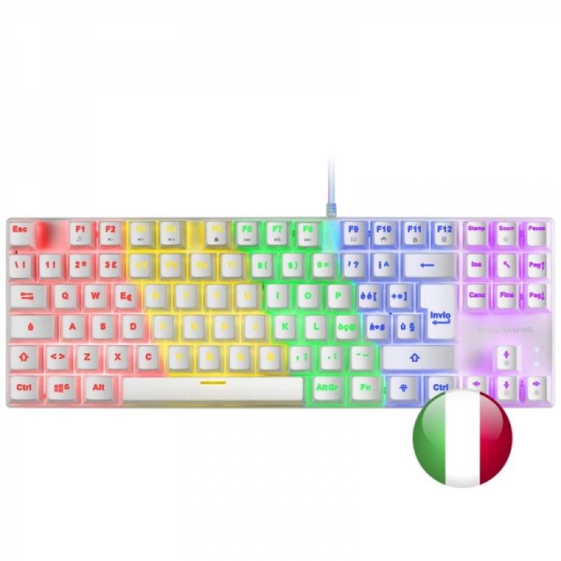 Mars Gaming MK80 Teclado Gaming Mecanico - Compacto TKL - Iluminacion RGB - Teclas Imborrables - Switches Antipolvo - Multiplata