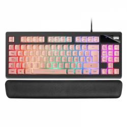 Mars Gaming MKAX Teclado Gaming - Iluminacion RGB 9 Efectos - Diseño Compacto TKL - Tecnologia H-Mech - Control de Volumen Rolle