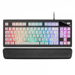 Mars Gaming MKAX Teclado Gaming - Iluminacion RGB 9 Efectos - Diseño Compacto TKL - Tecnologia H-Mech - Control Volumen Roller -