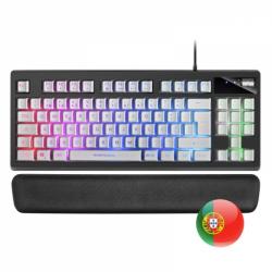 Mars Gaming MKAX Teclado Gaming - Iluminacion RGB 9 Efectos - Diseño Compacto TKL - Tecnologia H-Mech - Control de Volumen Rolle