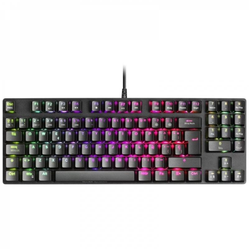 Mars Gaming MKREVO PRO Teclado TKL Compacto - Iluminacion RGB 16.8M - Switches Mecanicos OUTEMU PRO - Anti-Ghosting Total - Mult