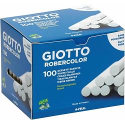 Giotto Robercolor Pack de 100 Tizas Redondas - Testadas Dermatologicamente - Compactas y Duraderas - Color Blanco