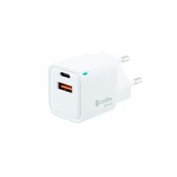 Coolbox Cargador de Pared GaN 20W USB-C/USB-A Carga Rapida - Compacto - Dual USB - Eficiencia Energetica - Color Blanco