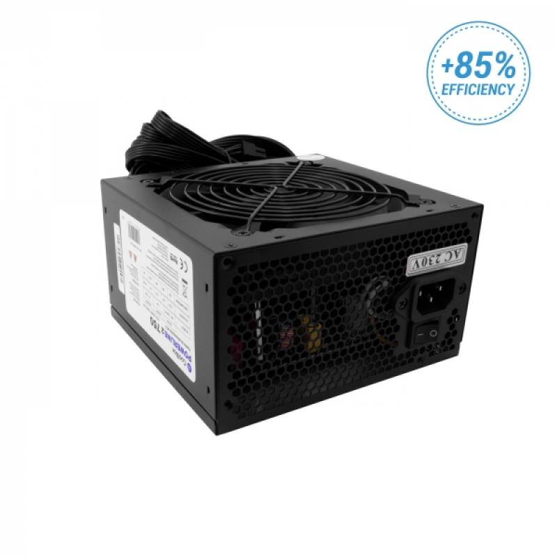 Coolbox Powerline2 Fuente de Alimentacion ATX 750W - Alta Eficiencia 85% - Potencia Confiable - Rendimiento Optimo - Color Negro