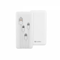 Coolbox Omnicharge Powerbank 10K - Carga Rapida - Alta Capacidad - Compacto - Versatil - Color Blanco