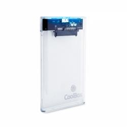 Coolbox SlimChase T-2533 Carcasa Externa Transparente - USB 3.0 - Diseño Slim - Alta Velocidad de Transferencia - Color Blanco