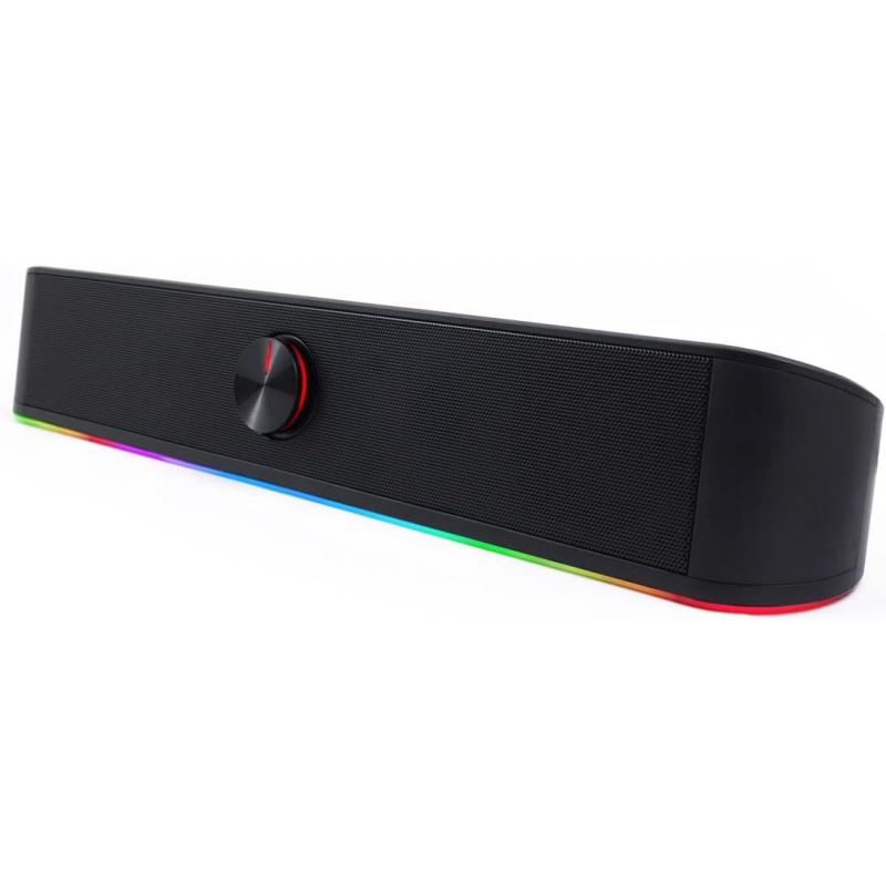 Coolbox DG Barra Sonido 2.0 - Bluetooth + AUX - Iluminacion RGB - 6W RMS - Alimentacion USB - Color Negro