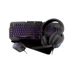 Coolbox Deep-XWING2 Kit Gaming - Teclado Retroiluminado - Raton Ergonomico - Auriculares con Microfono - Alfombrilla Antidesliza